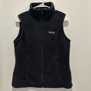 Columbia Women's Black Fleece Zip Up Vest GUC Size Medium